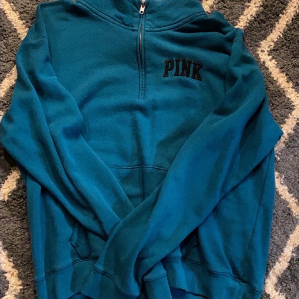 pink quarter zip long sleeve